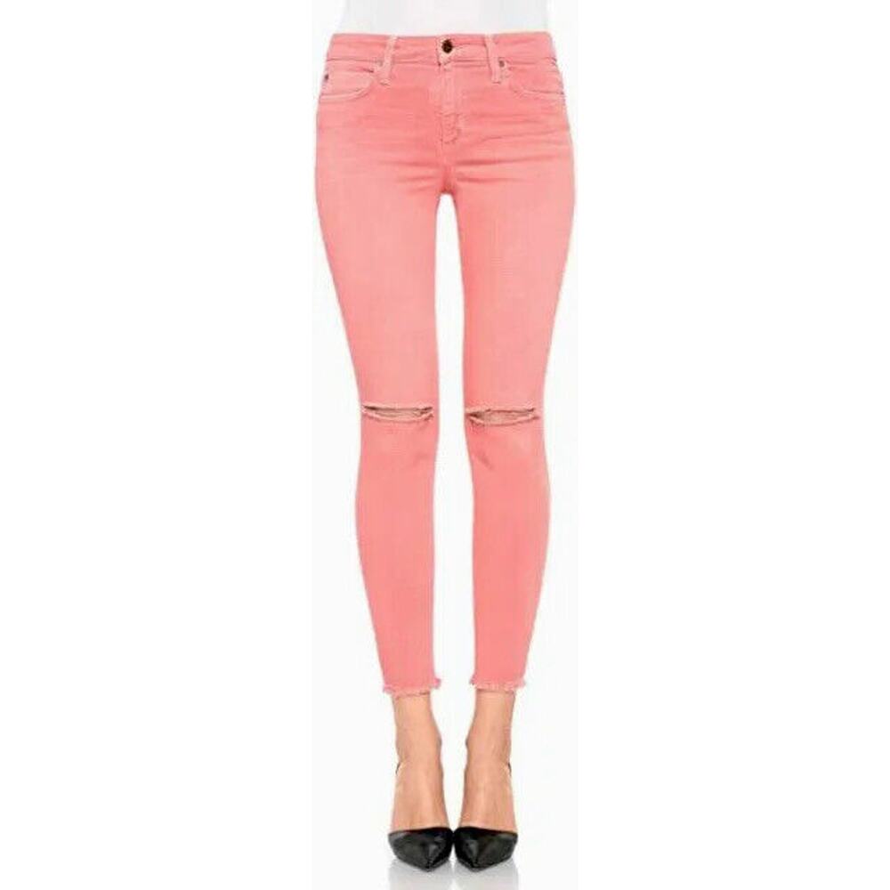 JOE'S Finn in Dahlia Pink Fade Skinny Leg Distressed Fray Hem Jeans Sz 28
